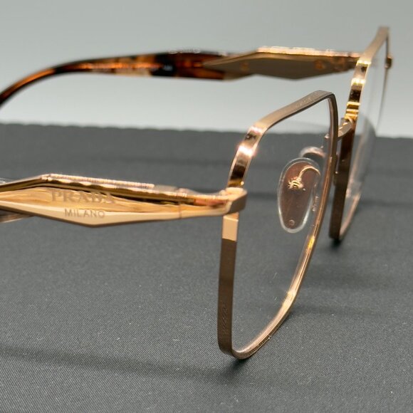 Prada Womens Eyeglasses Frames PR56Z 55 18 140 Rose Gold Tortoise READ - Picture 11 of 12
